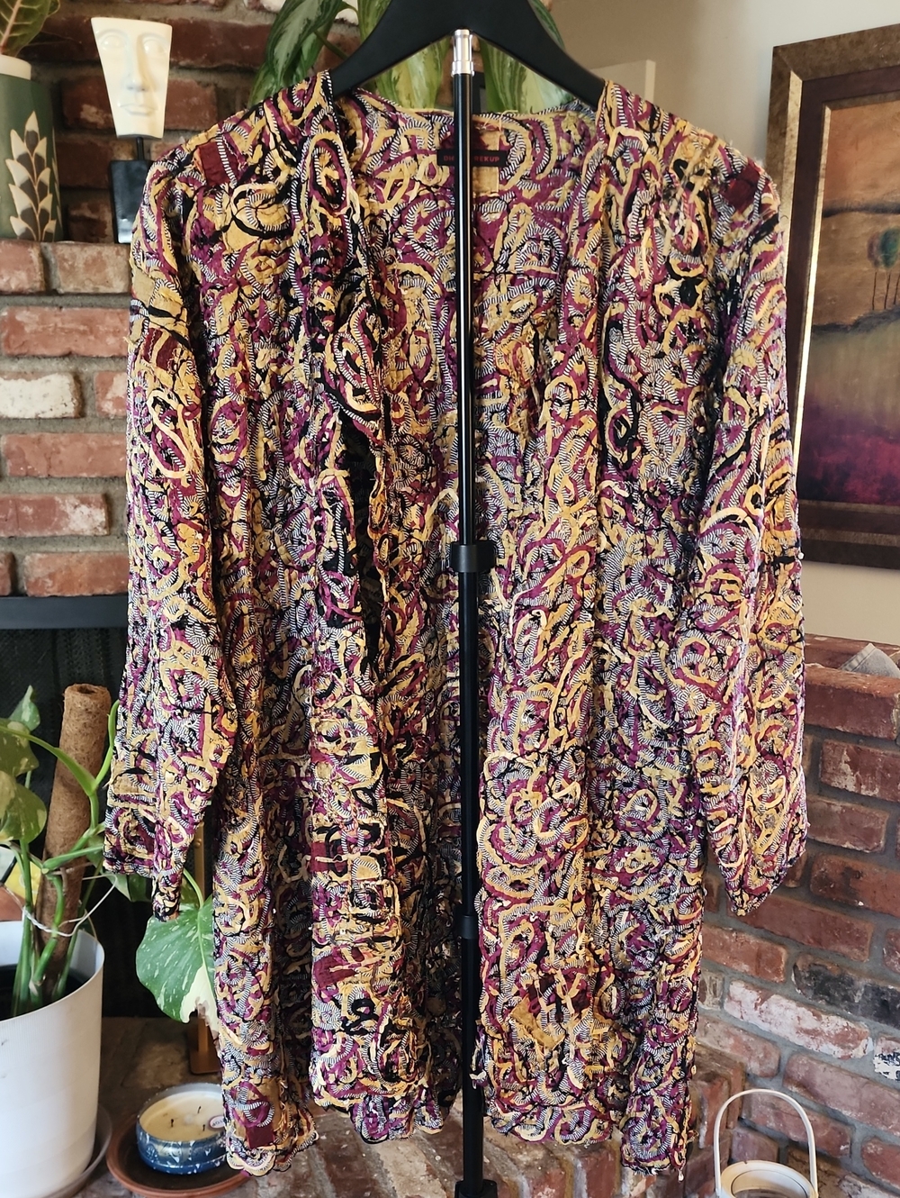 Diane Prekup Santa Fe Weaving Gallery Paisley Wearable Art Jacket M